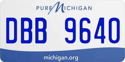 MI license plate DBB9640