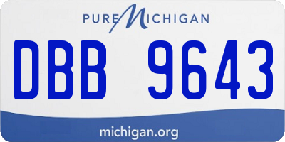 MI license plate DBB9643