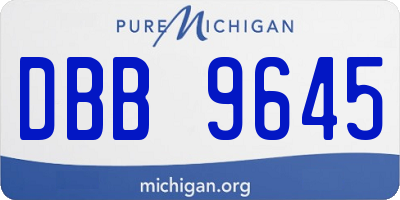 MI license plate DBB9645