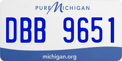 MI license plate DBB9651