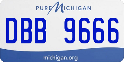 MI license plate DBB9666