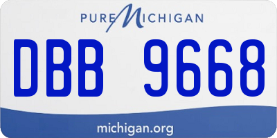 MI license plate DBB9668