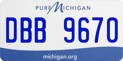 MI license plate DBB9670