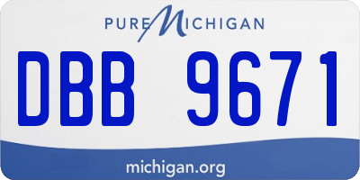 MI license plate DBB9671