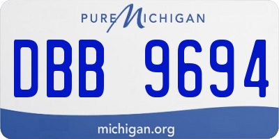 MI license plate DBB9694