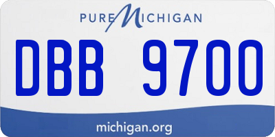 MI license plate DBB9700