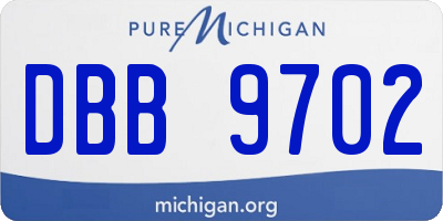 MI license plate DBB9702