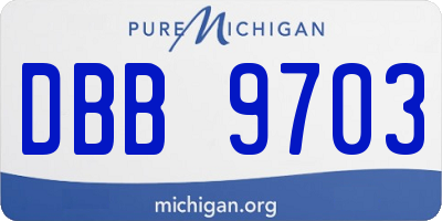 MI license plate DBB9703