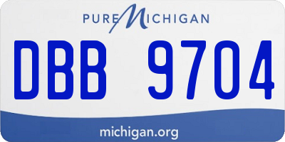 MI license plate DBB9704