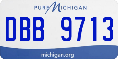 MI license plate DBB9713
