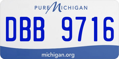 MI license plate DBB9716