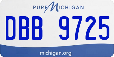 MI license plate DBB9725