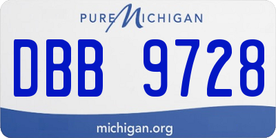 MI license plate DBB9728