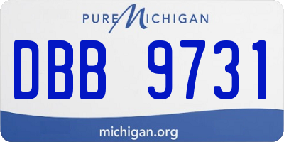 MI license plate DBB9731