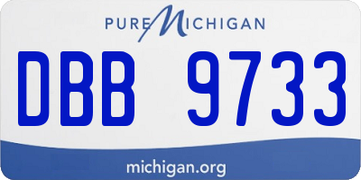 MI license plate DBB9733