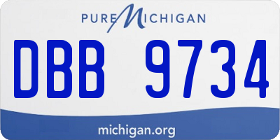 MI license plate DBB9734