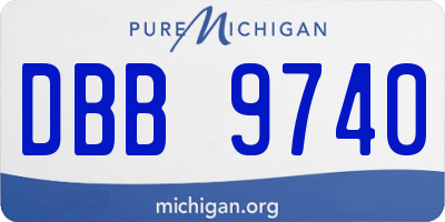 MI license plate DBB9740