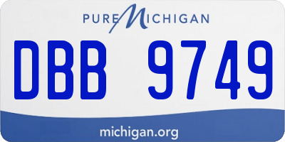 MI license plate DBB9749