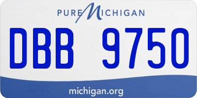 MI license plate DBB9750