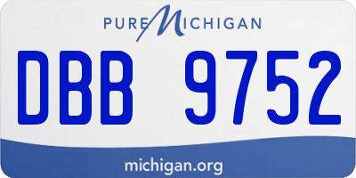 MI license plate DBB9752