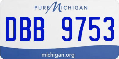MI license plate DBB9753