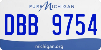 MI license plate DBB9754
