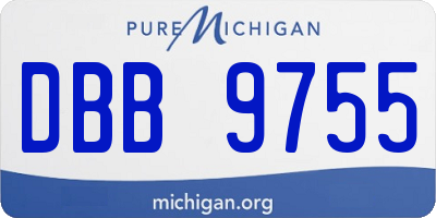 MI license plate DBB9755