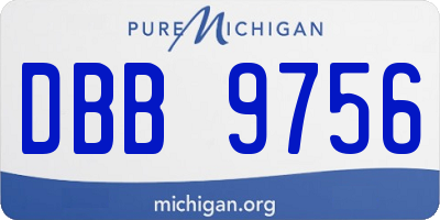 MI license plate DBB9756