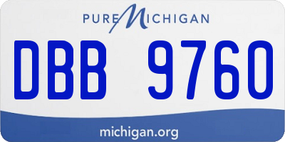 MI license plate DBB9760