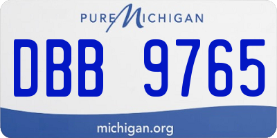 MI license plate DBB9765