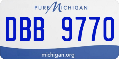 MI license plate DBB9770
