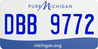 MI license plate DBB9772