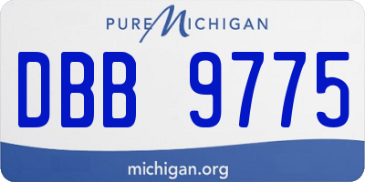 MI license plate DBB9775