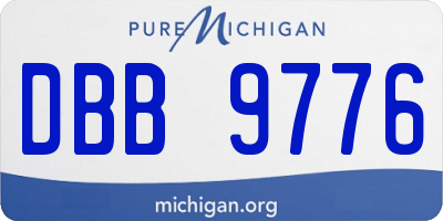 MI license plate DBB9776