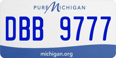 MI license plate DBB9777
