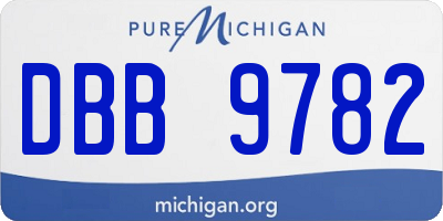 MI license plate DBB9782