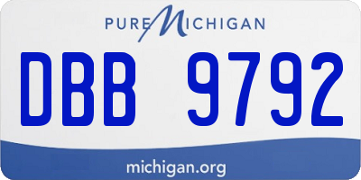 MI license plate DBB9792