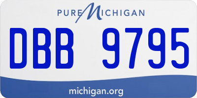 MI license plate DBB9795