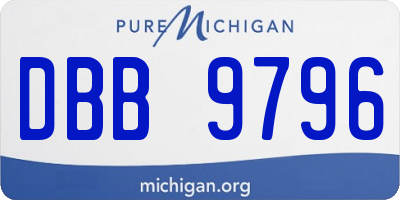 MI license plate DBB9796