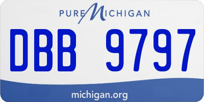 MI license plate DBB9797