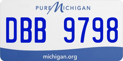 MI license plate DBB9798