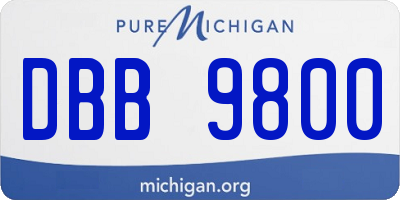 MI license plate DBB9800