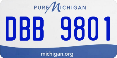 MI license plate DBB9801
