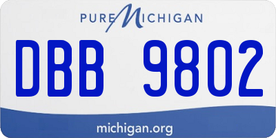 MI license plate DBB9802