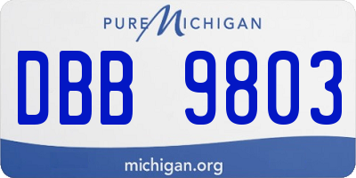 MI license plate DBB9803
