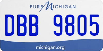 MI license plate DBB9805