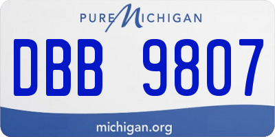 MI license plate DBB9807