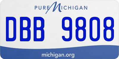 MI license plate DBB9808
