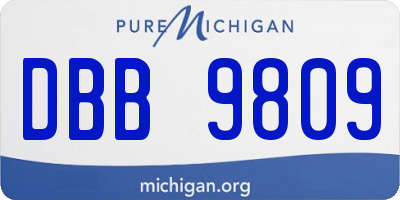 MI license plate DBB9809