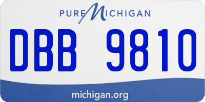 MI license plate DBB9810